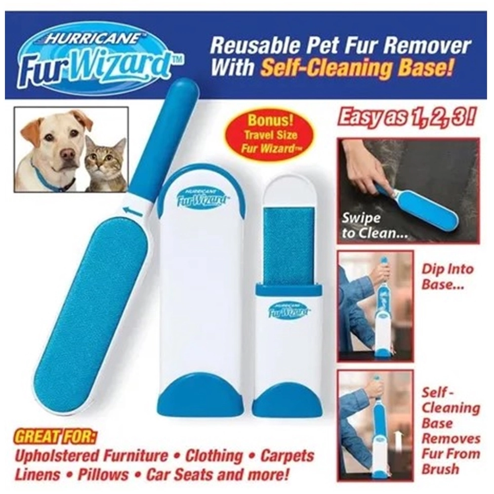 Conjunto de Removedor de Pêlos - Gatos Cachorros Fur Wizard Hurricane