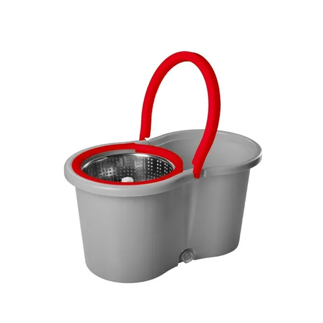 9 LITROS MOP GIRATÓRIO Inox Limpeza 360° Cesto Kaza Clean 9 Litros