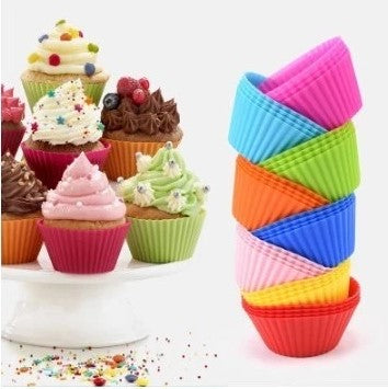 Conjunto de 12 Formas Silicone Mini Cupcake Bolo Muffin pão de queijo Assadeira Airfryer Forno Forninho - BM-F956