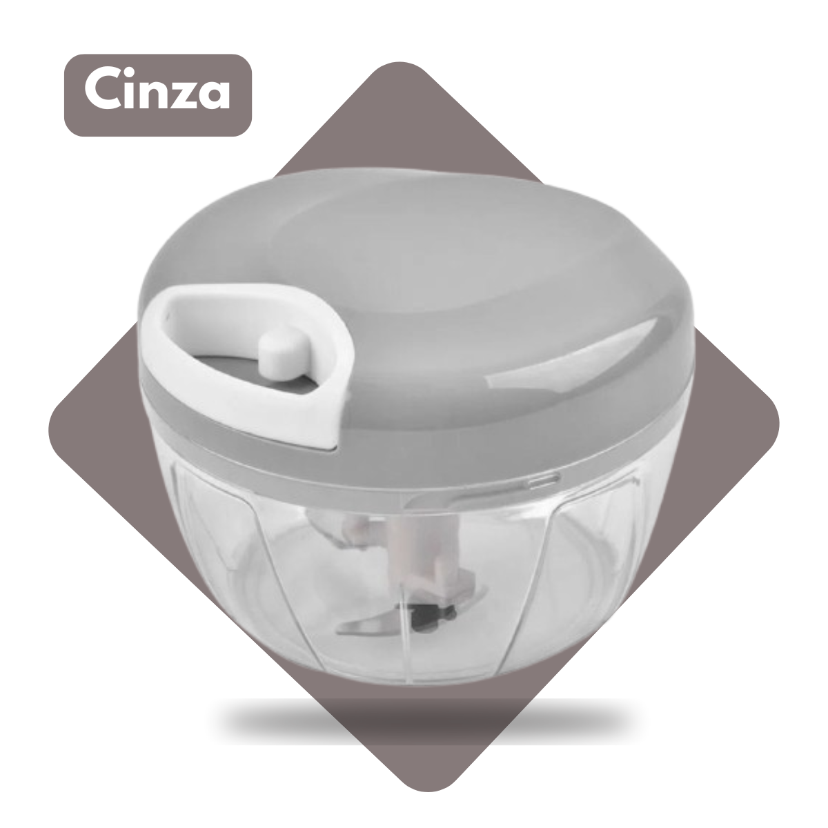 500ML - Mini Triturador Processador Manual 3 Lâminas - (Cores Sortidas)