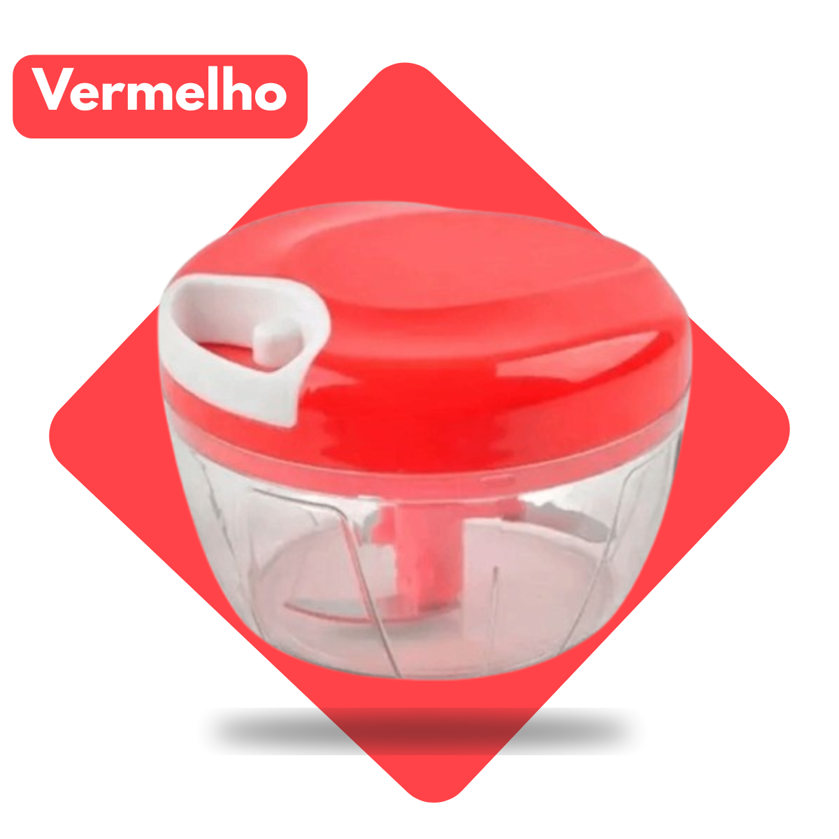 500ML - Mini Triturador Processador Manual 3 Lâminas - (Cores Sortidas)