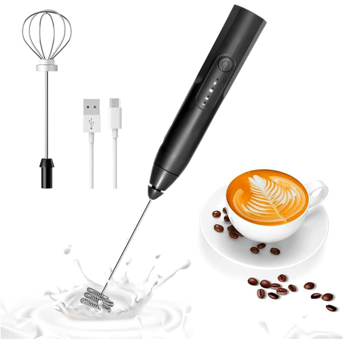 (Premium) Mini Batedor Mixer Elétrico Portátil Bivolt - (Cores Sortidas)