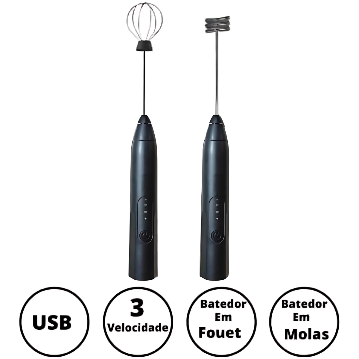 (Premium) Mini Batedor Mixer Elétrico Portátil Bivolt - (Cores Sortidas)