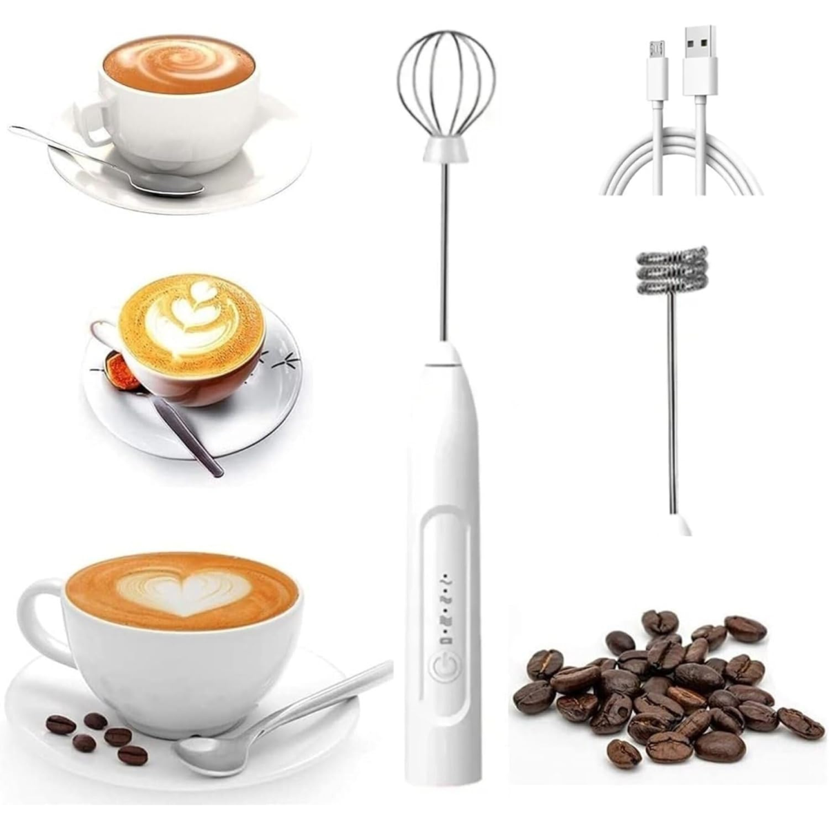 (Premium) Mini Batedor Mixer Elétrico Portátil Bivolt - (Cores Sortidas)