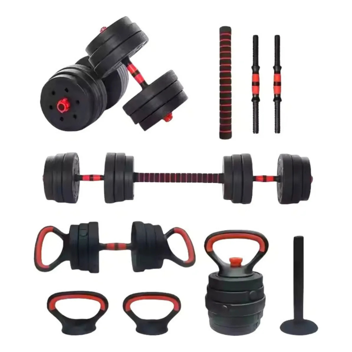 Conjunto Anilhas + Barras Targ Me 24kg – Academia em Casa Completa