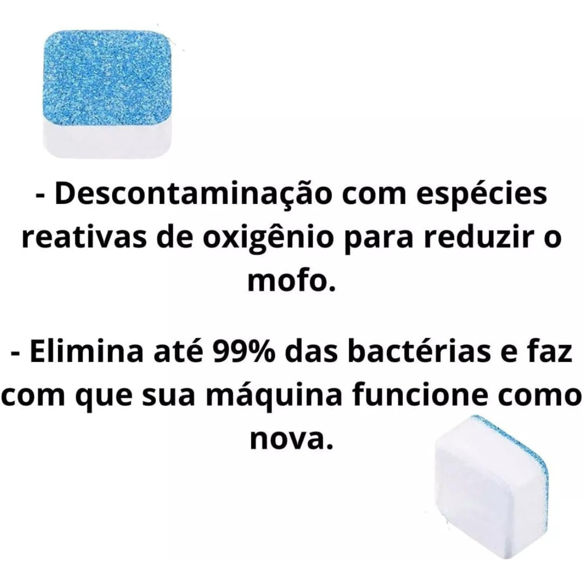 Conjunto de 10 Pastilhas Efervescentes Antibacterianas para Máquinas de Lavar Roupas