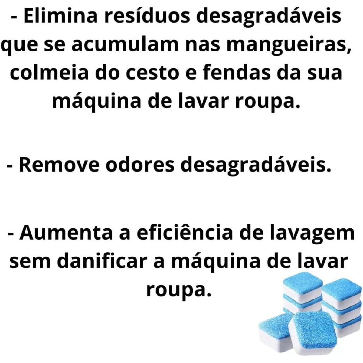 Conjunto de 10 Pastilhas Efervescentes Antibacterianas para Máquinas de Lavar Roupas