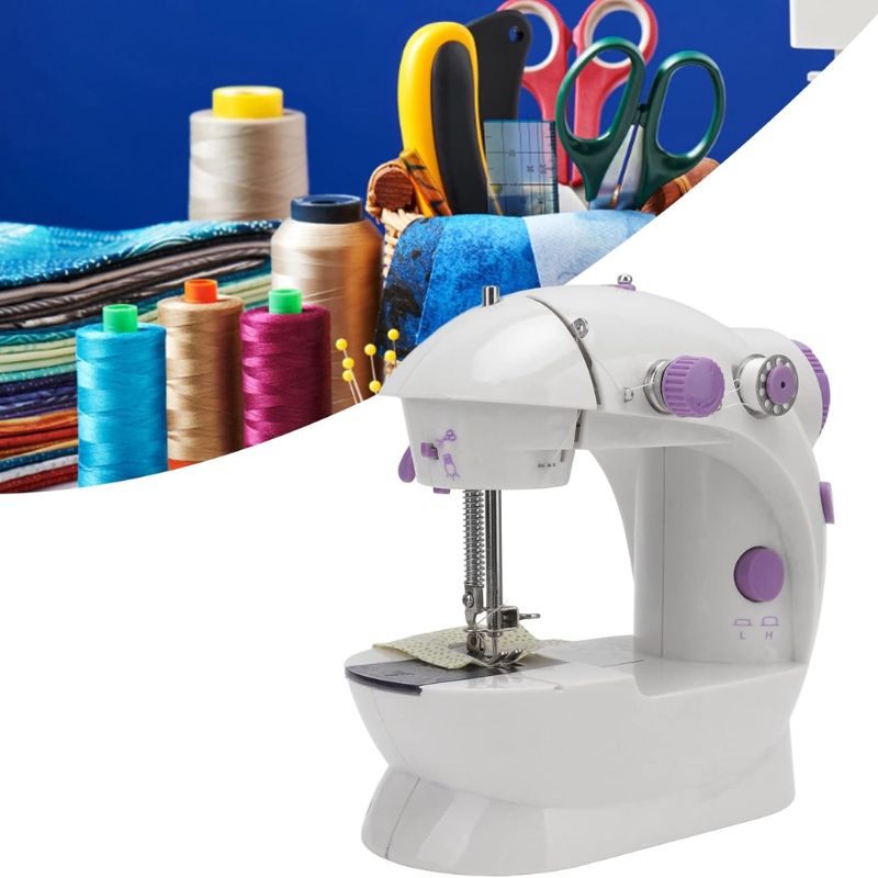 Mini Máquina de Costura Elétrica Portátil SM-202A Bivolt - Branco
