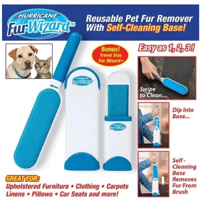 Conjunto de Removedor de Pêlos - Gatos Cachorros Fur Wizard Hurricane
