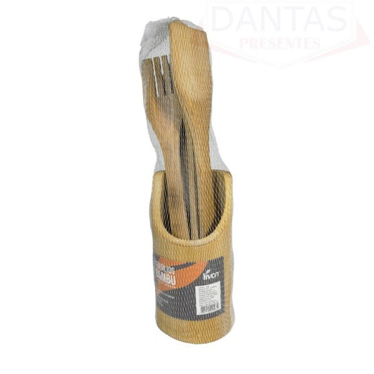 Conjunto de Utensílios em Bambu 5pçs livon 2568
