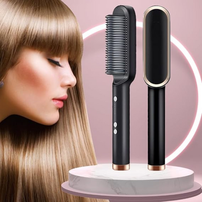 PRETO - Escova Alisadora Elétrica Bivolt