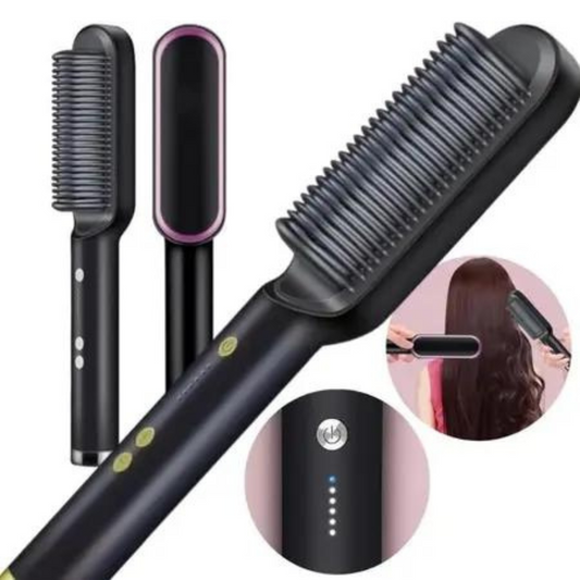 PRETO - Escova Alisadora Elétrica Bivolt