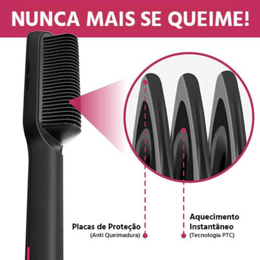 VERDE - Escova Alisadora Elétrica Bivolt