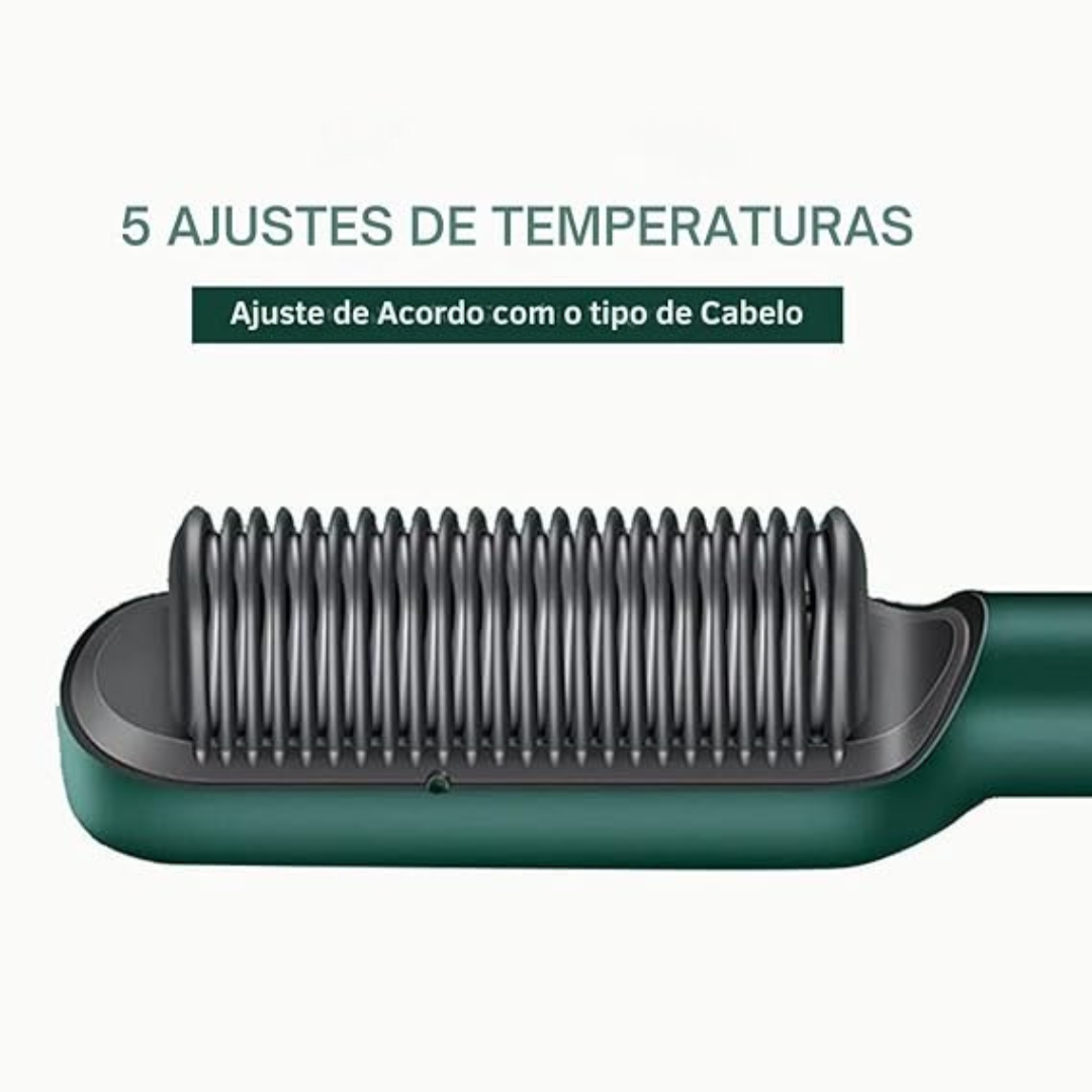 VERDE - Escova Alisadora Elétrica Bivolt