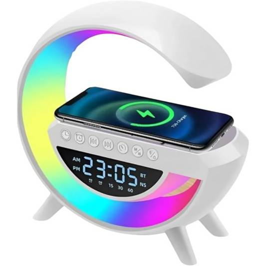 G Speaker Luminária com Relógio e Carregador Indução BM-F946