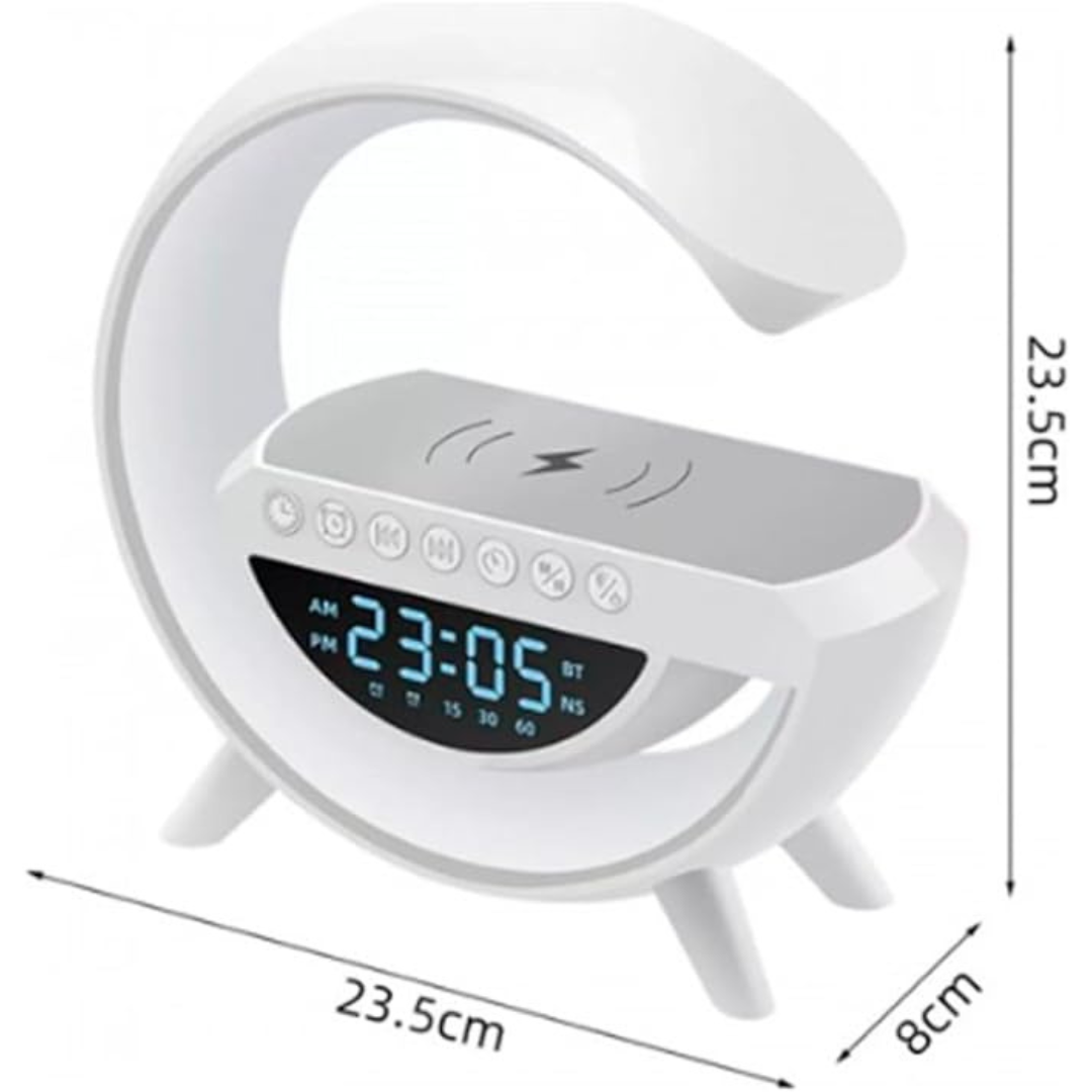 G Speaker Luminária com Relógio e Carregador Indução BM-F946