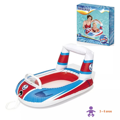 Boia Inflável Barco 104x99cm BST-032- Branco/Colorido