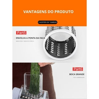 FATIADOR Manual de Legumes Giratório Multiuso Inox 3 em 1 - BM-A20