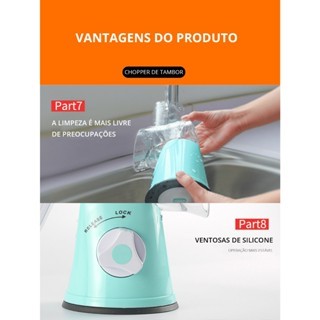 FATIADOR Manual de Legumes Giratório Multiuso Inox 3 em 1 - BM-A20