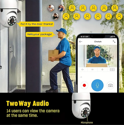 1 UNIDADE - Câmera Lâmpada de Segurança Vigilância IP Wi-Fi 360° Visão Noturna FullHD