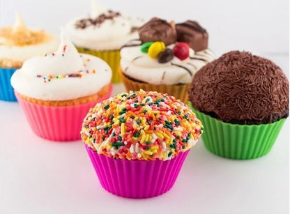 Conjunto de 12 Formas Silicone Mini Cupcake Bolo Muffin pão de queijo Assadeira Airfryer Forno Forninho - BM-F956