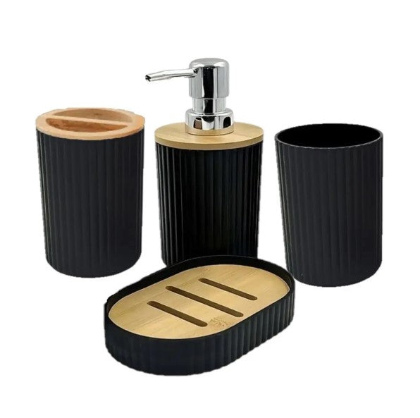 BRANCO - Conjunto de Acessório para Banheiro  - Bambu 6 Peças BM-F1080A