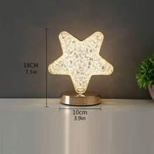 ESTRELA - Luminária Abajur Cristal Led Touch Recarregável USB