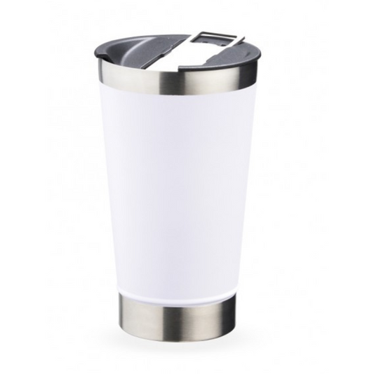 Personalizado - Copo Térmico Inox com TAMPA e ABRIDOR (473 ml) - Branco