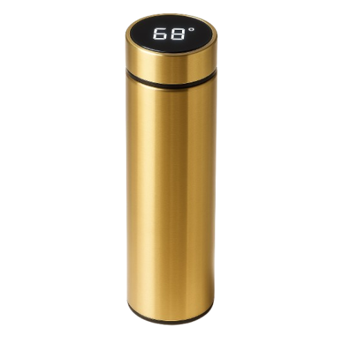 Normal - Garrafa Térmica com LED e Termômetro (500ml) - Dourado