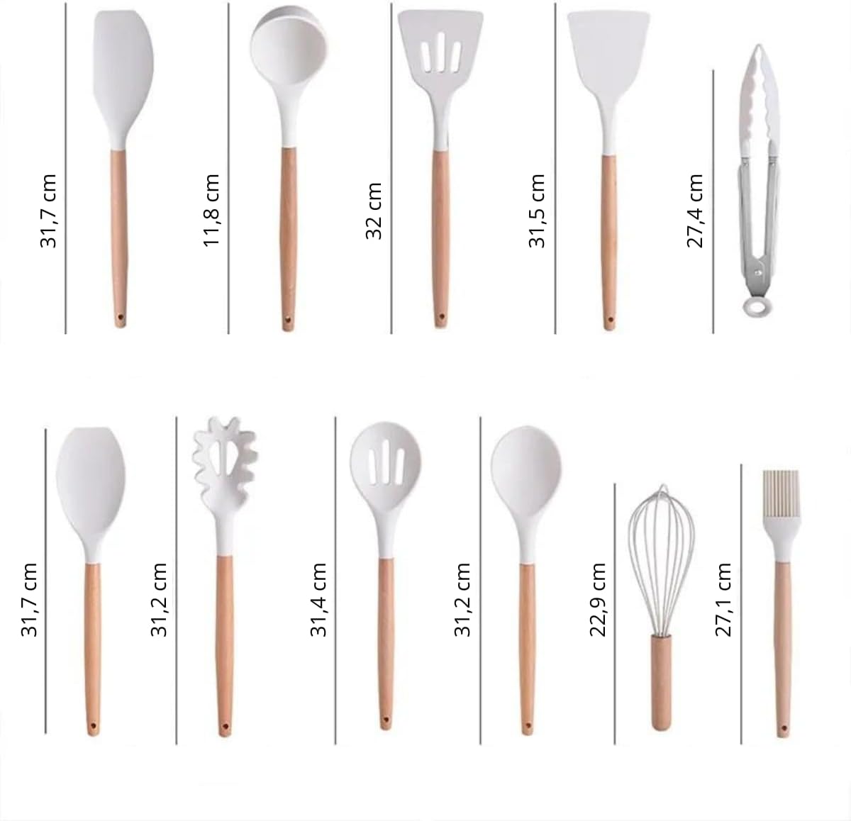BEGE - 19 peças - Conjunto de Utensílios de Cozinha Completo