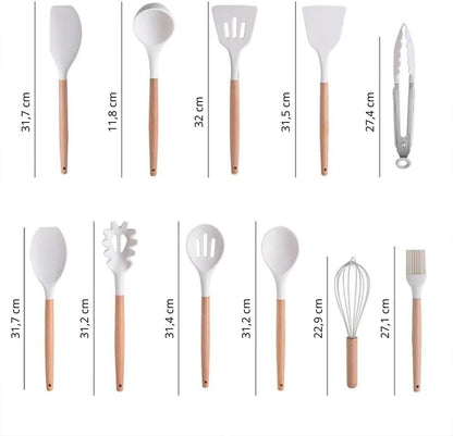 BEGE - 19 peças - Conjunto de Utensílios de Cozinha Completo