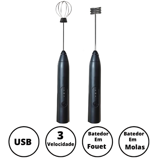(Premium) Mini Batedor Mixer Elétrico Portátil Bivolt - (Cores Sortidas)