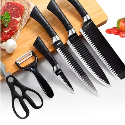 Kit Conjunto de Facas Profissionais 6 Peças + Tábua de Descongelamento Rápido