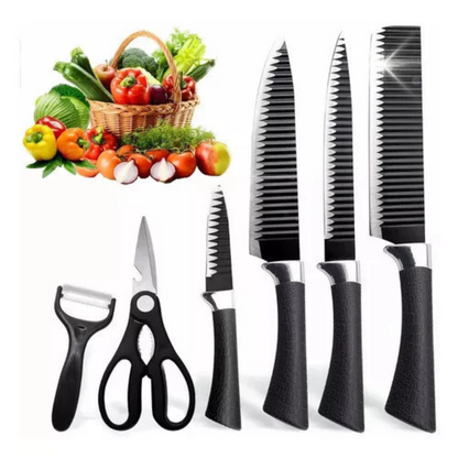 Kit Conjunto de Facas Profissionais 6 Peças + Tábua de Descongelamento Rápido