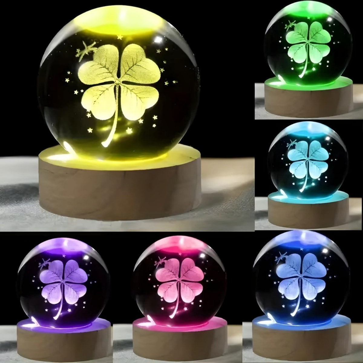Lúminária de Mesa RGB ou Cor Quente Bola Cristal (Modelos Sortidos) - BM-F976B