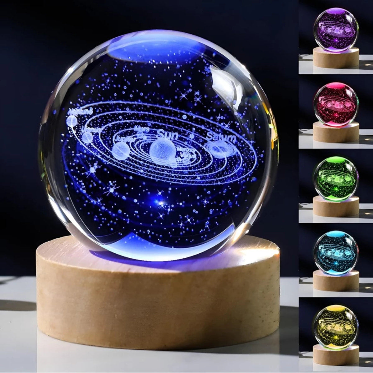 Lúminária de Mesa RGB ou Cor Quente Bola Cristal (Modelos Sortidos) - BM-F976B