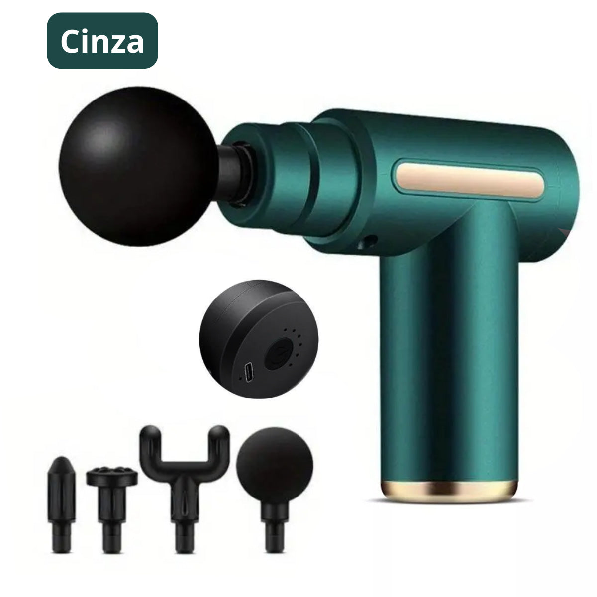 Mini Pistola de Massagem Elétrica com Acessórios e 6 Modos de Velocidade (Cores Sortidas)