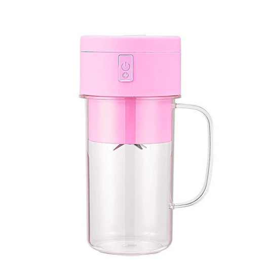 Rosa - Copo Caneca Liquidificador em Acrilico Mini Juicer 420ml
