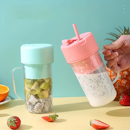 Verde - Copo Caneca Liquidificador em Acrilico Mini Juicer 420ml