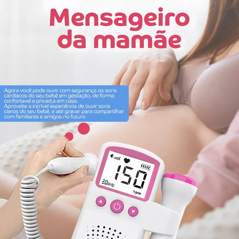 Doppler Monitor Portátil de Batimento Cardíaco - (Cores Sortidas)