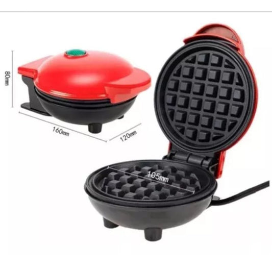 VERMELHA - Mini Máquina de Fazer Waffles Elétrica 110v