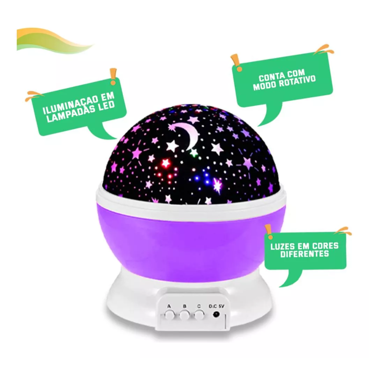 Luminaria Projetor De Estrela Globo Abajur Universo 360º Bivolt - (Cores Sortidas)