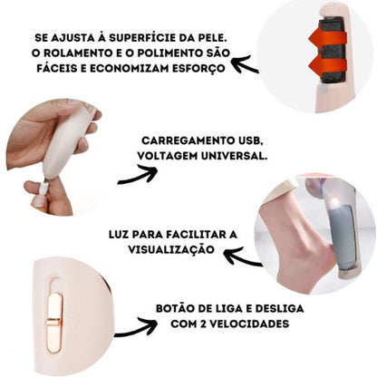 Lixa de Pé Elétrica Recarregável À Prova Dágua Bivolt