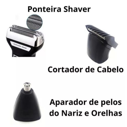 Aparador de Barba e Pêlos 3 em 1 Recarregável Bivolt (KM6558)