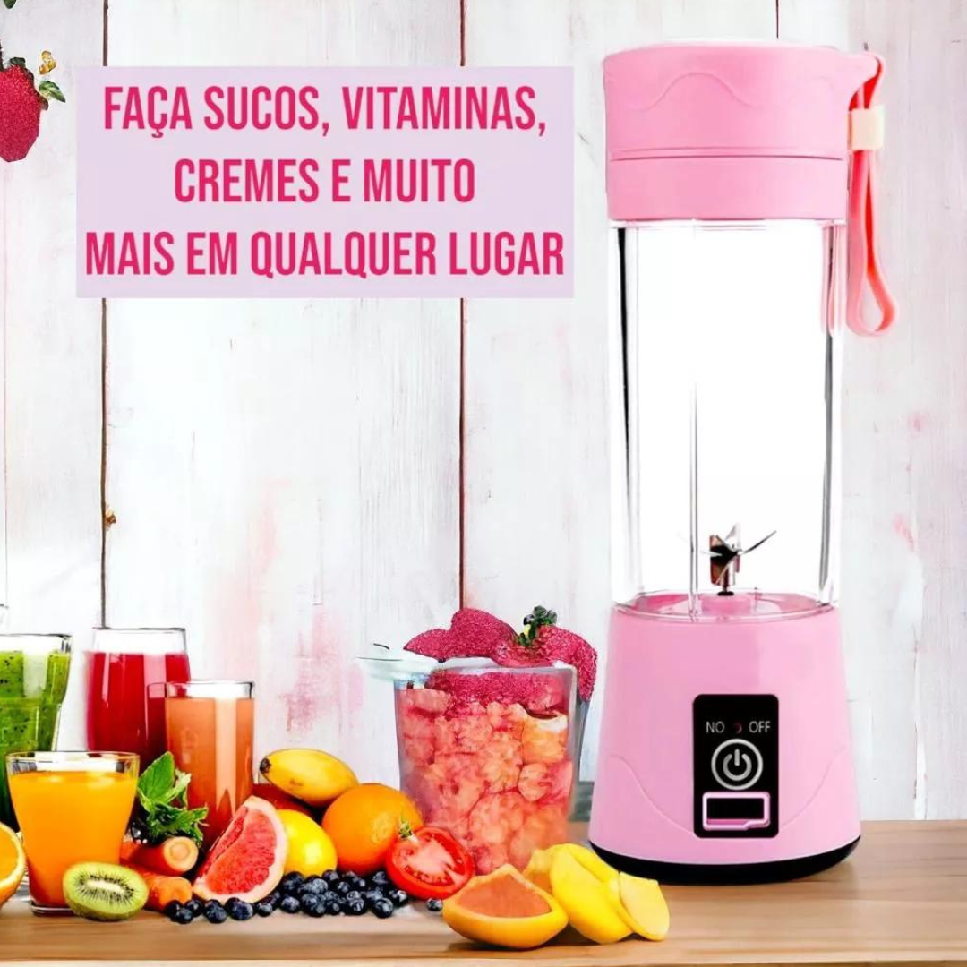 Mini Liquidificador Portátil Recarregável Bivolt - (Cores Sortidas)