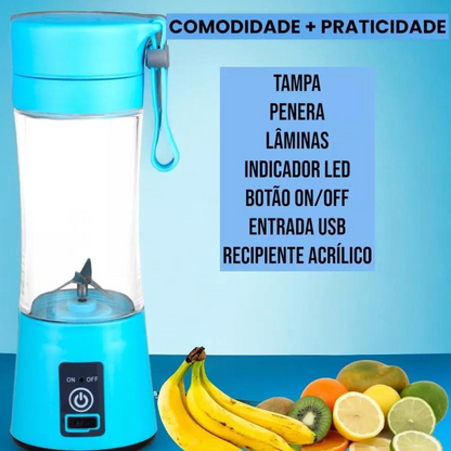 Mini Liquidificador Portátil Recarregável Bivolt - (Cores Sortidas)