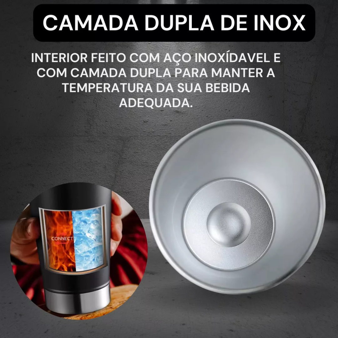 Normal - Copo Térmico Inox com TAMPA e ABRIDOR (473 ml) - Ciano